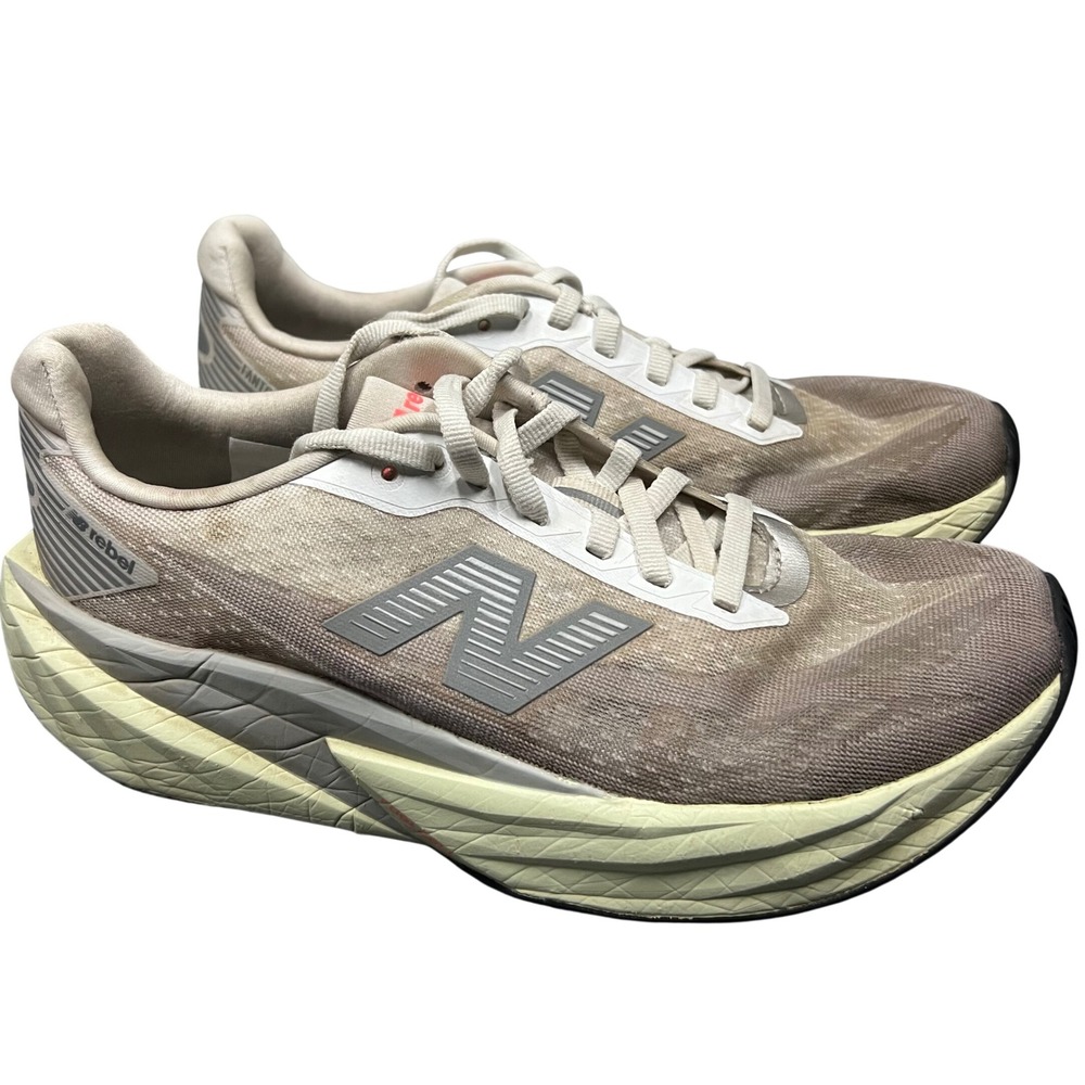 New Balance FuelCell Rebel v5 Womens 8 Running Shoes Angora tan grey Men's 6.5 - Picture 2 of 8